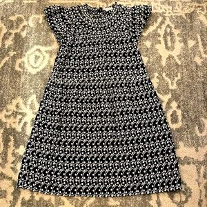 Loft Cotton Black and White Lined Dress, Women’s Size Extra Small Petite